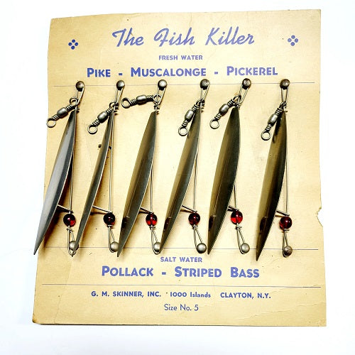 VINTAGE G. M. SKINNER INC - THE FISH KILLER No. 5 DEALER CARD