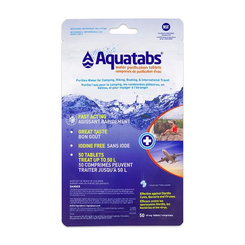 AQUATABS - WATER PURIFICATION TABLETS 49 MG 50 PACK