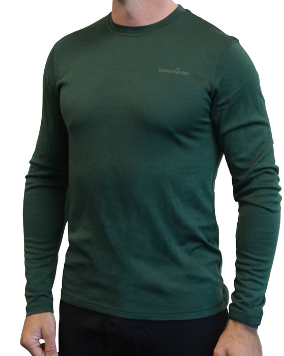 WOOLOVE - MEN'S 100% MERINO WOOL LONG SLEEVE CREW NECK SHIRT