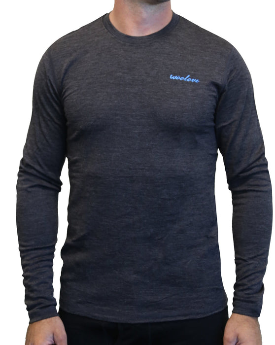 WOOLOVE - MEN'S 100% MERINO WOOL LONG SLEEVE CREW NECK SHIRT