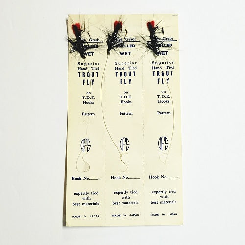 VINTAGE OFS MUSTAD - SNELLED ZULU FLIES ON RETAIL CARD