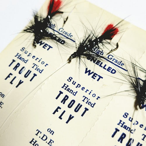 VINTAGE OFS MUSTAD - SNELLED ZULU FLIES ON RETAIL CARD