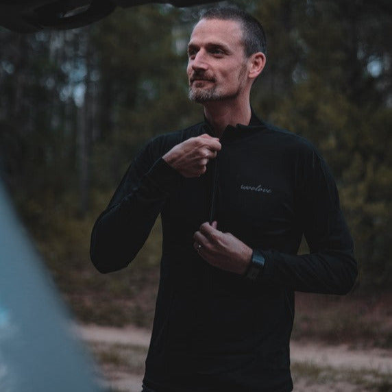 WOOLOVE - MEN'S 100% MERINO WOOL 1/4 ZIP BASELAYER PULLOVER