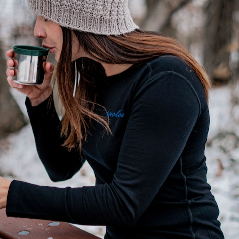WOOLOVE - WOMEN'S 100% MERINO WOOL LONG SLEEVE CREW NECK BASE LAYER