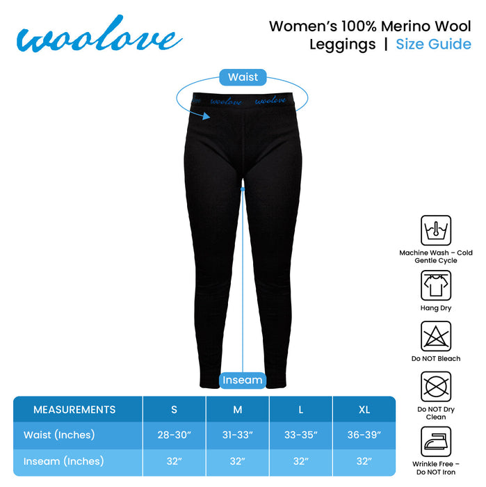 WOOLOVE - WOMEN'S 100% MERINO WOOL LONG UNDERWEAR BASE LAYER