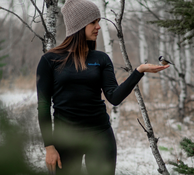 WOOLOVE - WOMEN'S 100% MERINO WOOL LONG SLEEVE CREW NECK BASE LAYER
