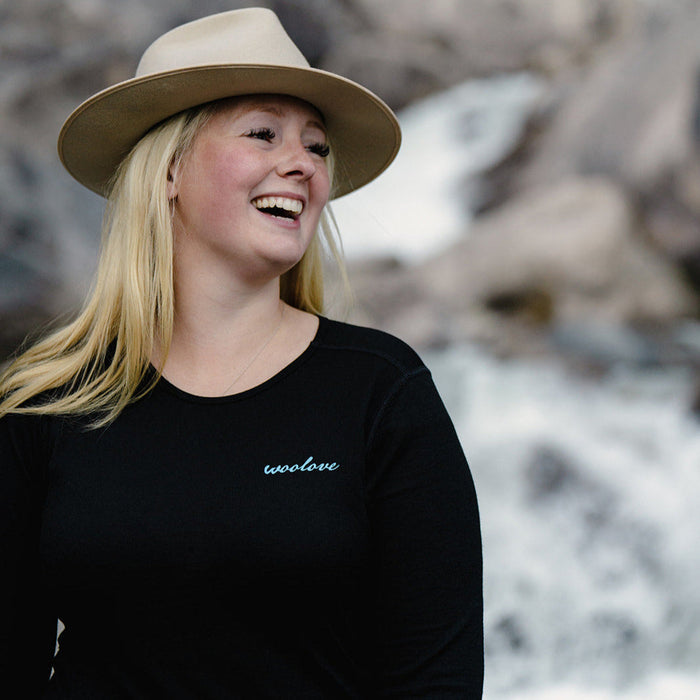 WOOLOVE - WOMEN'S 100% MERINO WOOL LONG SLEEVE CREW NECK BASE LAYER