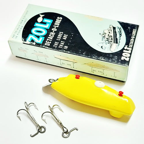 VINTAGE ZOLI DETACK-O-LURES IN ORAGINAL BOX No. 200 YELLOW