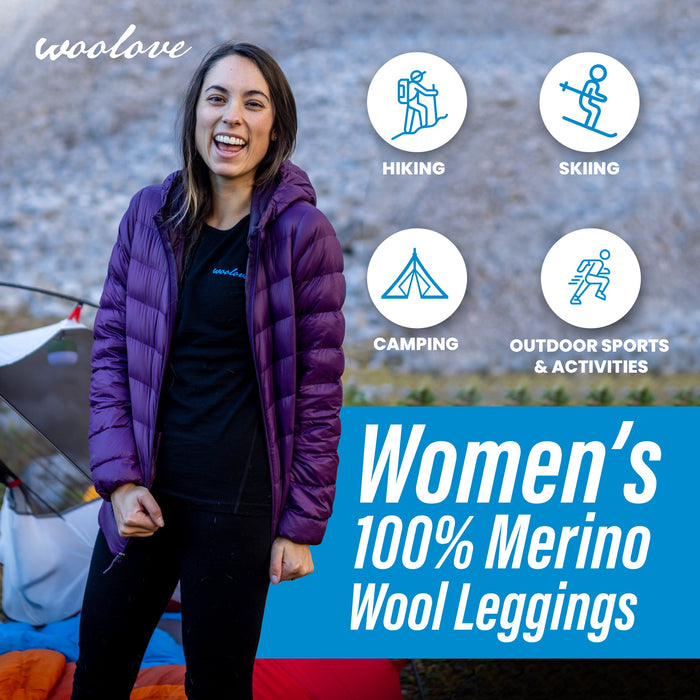 WOOLOVE - WOMEN'S 100% MERINO WOOL LONG UNDERWEAR BASE LAYER