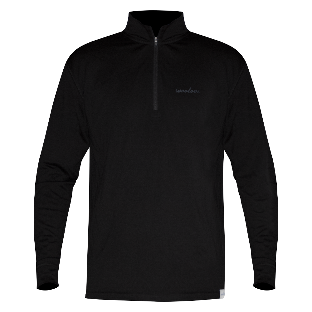 WOOLOVE - MEN'S 100% MERINO WOOL 1/4 ZIP BASELAYER PULLOVER