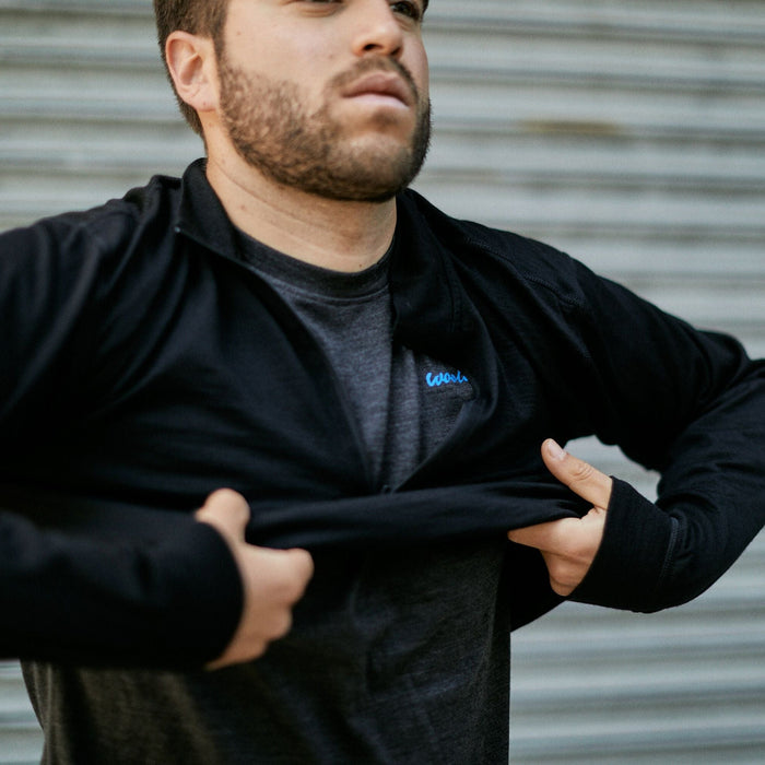 WOOLOVE - MEN'S 100% MERINO WOOL 1/4 ZIP BASELAYER PULLOVER